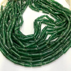 Pack Of 2 Strands Natural Green Aventurine Smooth Pipe Beads "13" Inches High Quality Beads Green Aventurine 5/8-5/17 mm Approx Beads Pack Of 2 Strands Natural Green Aventurine Smooth Pipe Beads "13" Inches High Quality Beads Green Aventurine 5/8-5/17 mm Approx Beads