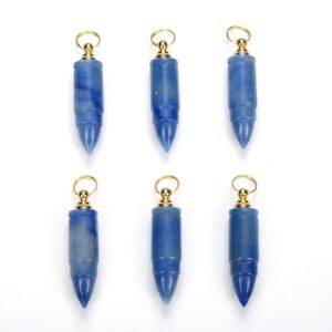 53X14MM Natural Blue Aventurine Gemstone Perfume Bottle Pendant Bullet Point, Essential Oil Bottle Beads 1 Bead (80017259-P72)