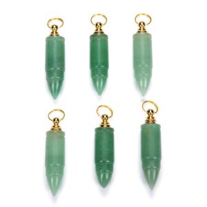 54X14MM Natural Green Aventurine Gemstone Perfume Bottle Pendant Bullet Point, Essential Oil Bottle Beads 1 Bead (80017260-P72)