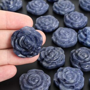 Blue Aventurine Flower Pendant Grade AAA Natural One of a Kind Gemstone