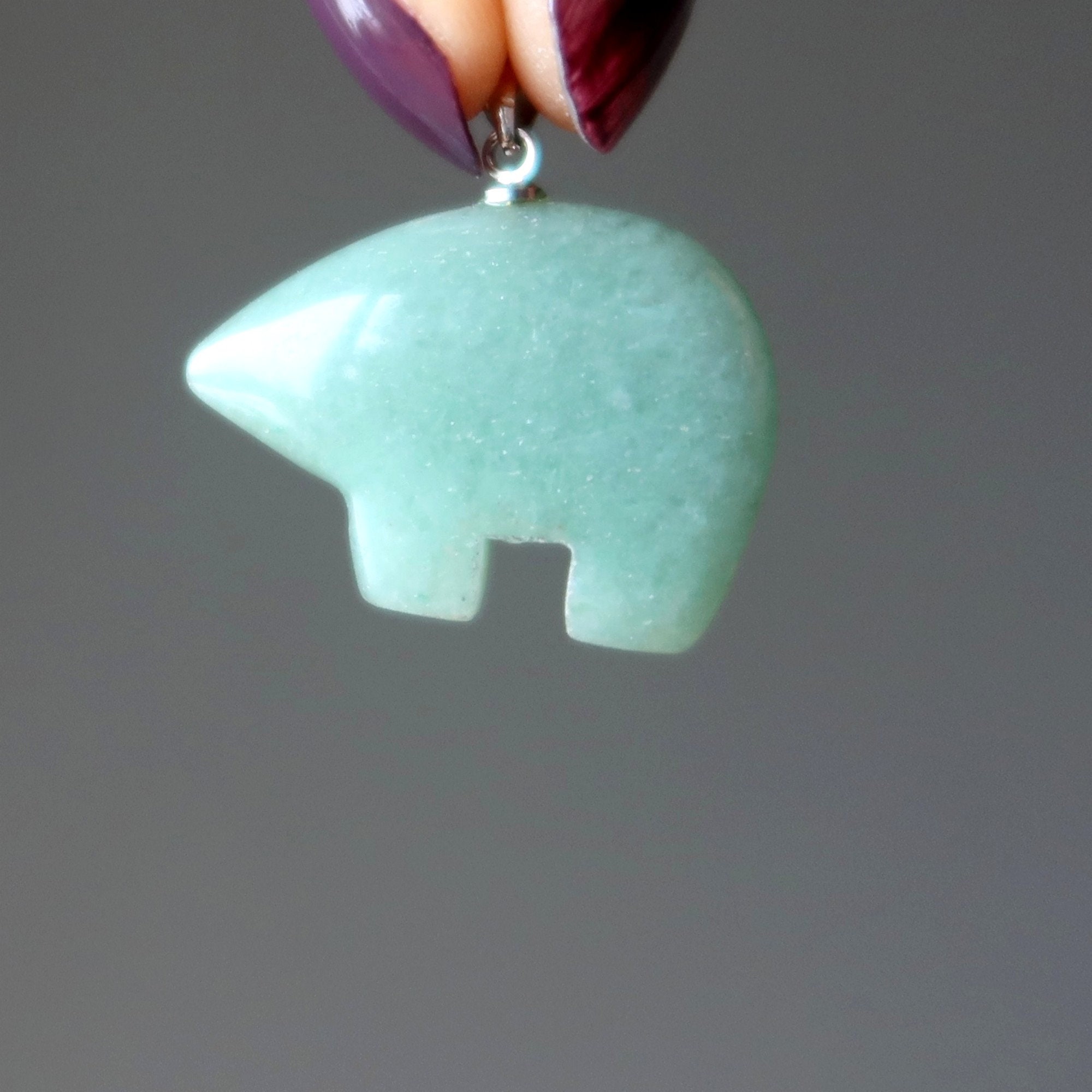 Green Aventurine Pendant Bear Of Abundance Prosperous Charm Green Aventurine Pendant Bear Of Abundance Prosperous Charm