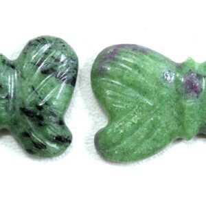 Green Aventurine Butterfly Cabochons: Carved Gemstone Pendants (20x24-20x31 MM)