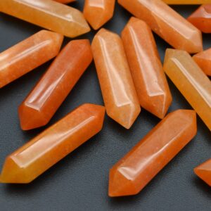 Orange Aventurine Double Terminated Point Beads,for Diy/jewelry Making Beads,no Hole Pendants,double Point Beads,meditation Point Beads.