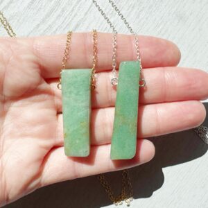 Handmade Aventurine Necklace, Green Aventurine Pendant For Good Luck, Green Crystal Necklace, Gift For Mom, Healing Crystal Gemstone Jewelry