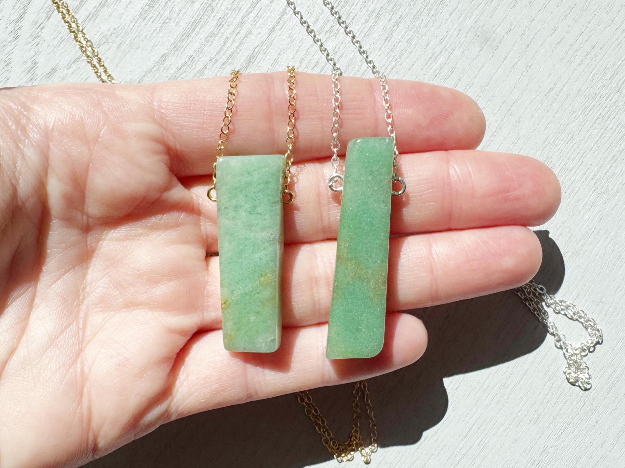 Handmade Aventurine Necklace, Green Aventurine Pendant For Good Luck, Green Crystal Necklace, Gift For Mom, Healing Crystal Gemstone Jewelry