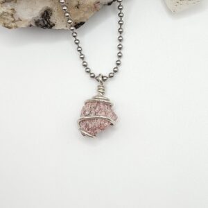 Raw Red Aventurine Necklace In Silver | Crystal For Creativity And Prosperity