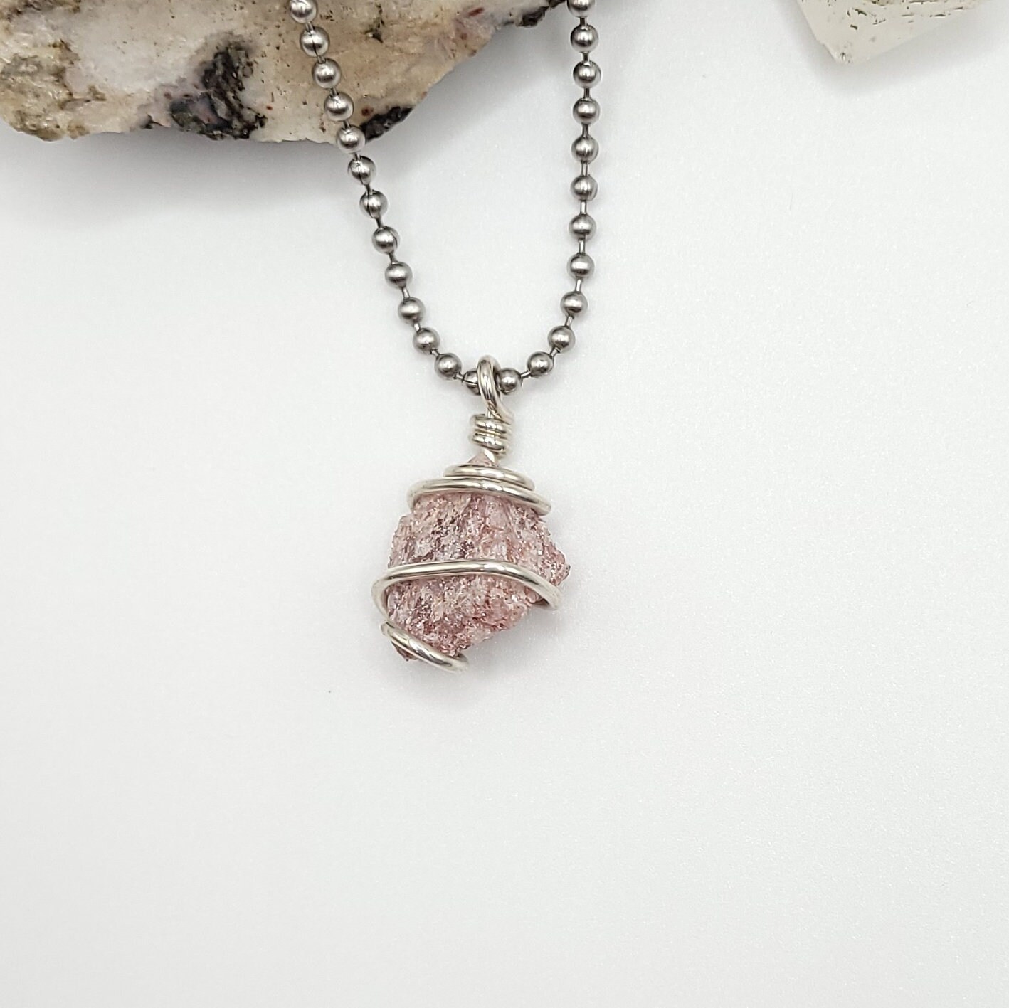 Raw Red Aventurine Necklace In Silver | Crystal For Creativity And Prosperity