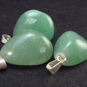 Set Of 3 Natural Green Aventurine Pendant From Brazil