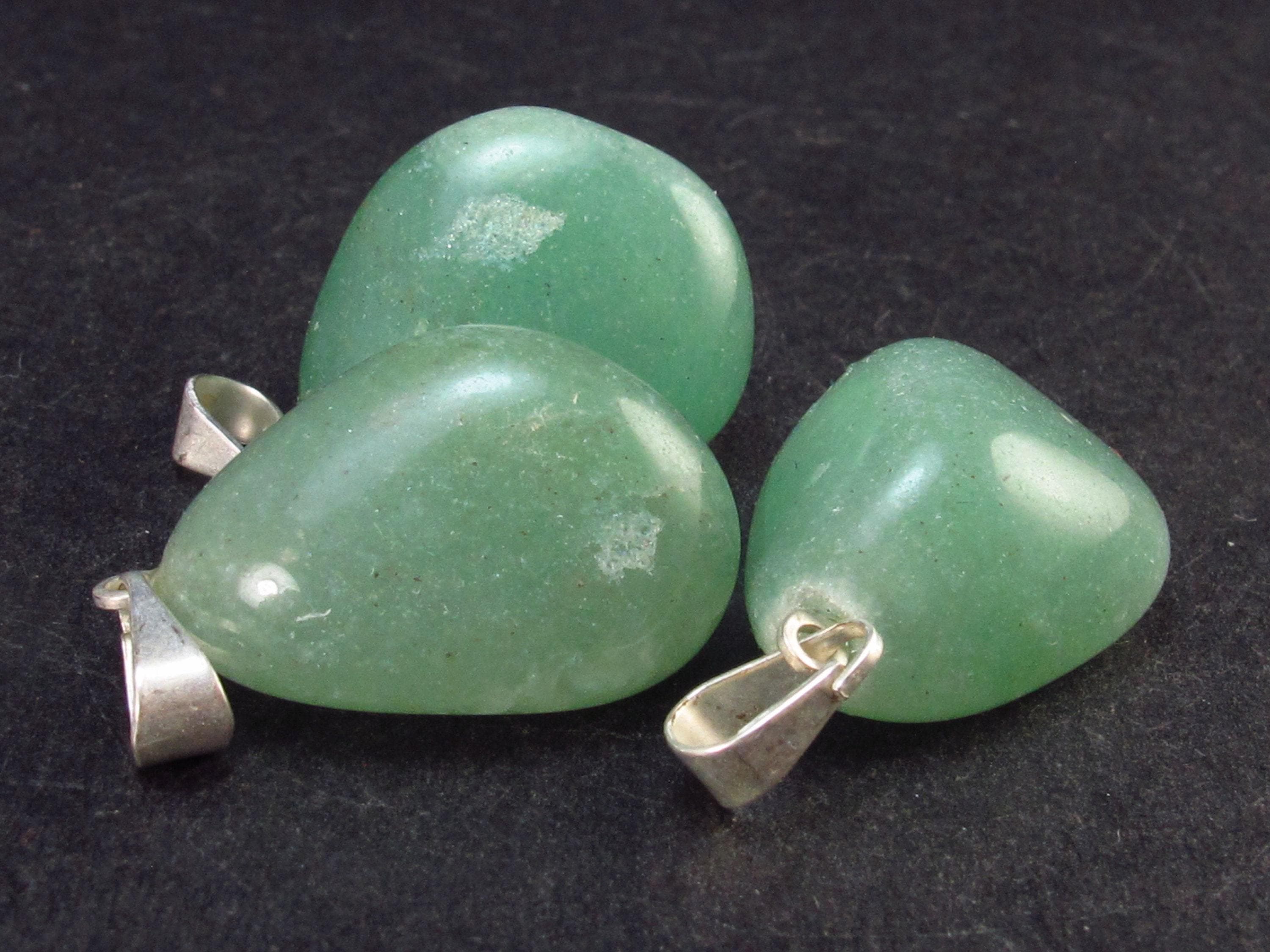Set Of 3 Natural Green Aventurine Pendant From Brazil