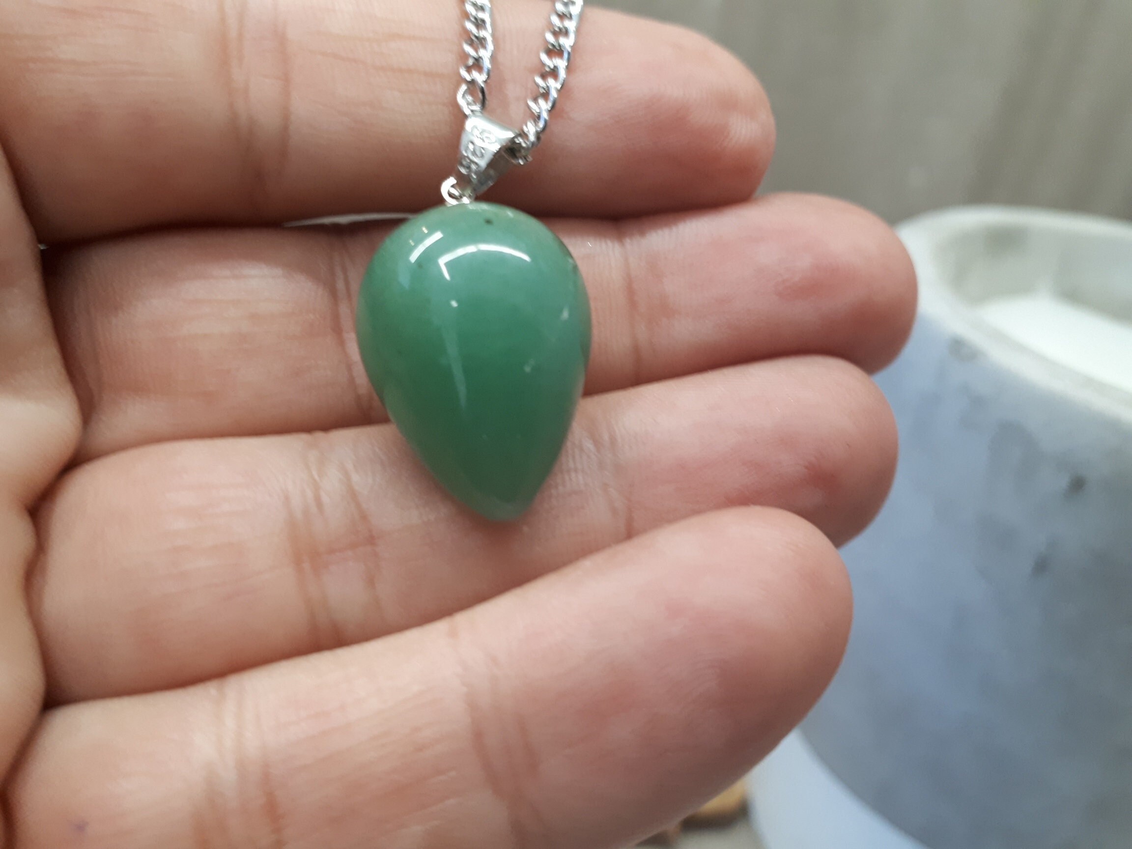 Aventurine Silver Pendant • Natural Aventurine Necklace. Green And Silver Necklace, Throat Chakra • Aventurine Jewelry • Aventurine Pendant