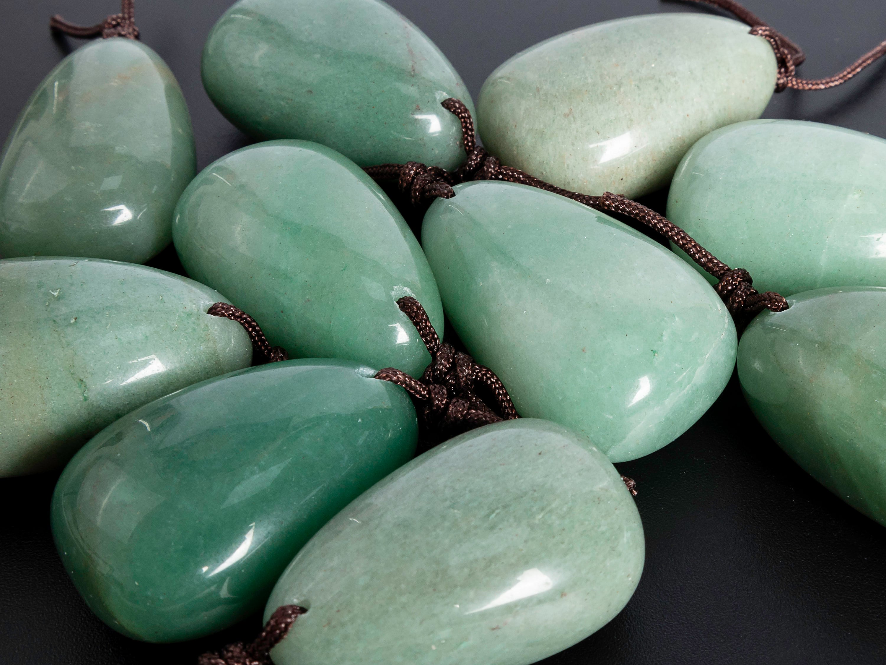Top Drilled Cabochon- Genuine Natural Green Aventurine Pendant 35-45mm