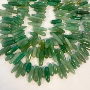 Aventurine (3-6)x(8-22)mm Stick Gemstone Bead--15.5 inch strand Aventurine (3-6)x(8-22)mm Stick Gemstone Bead--15.5 inch strand