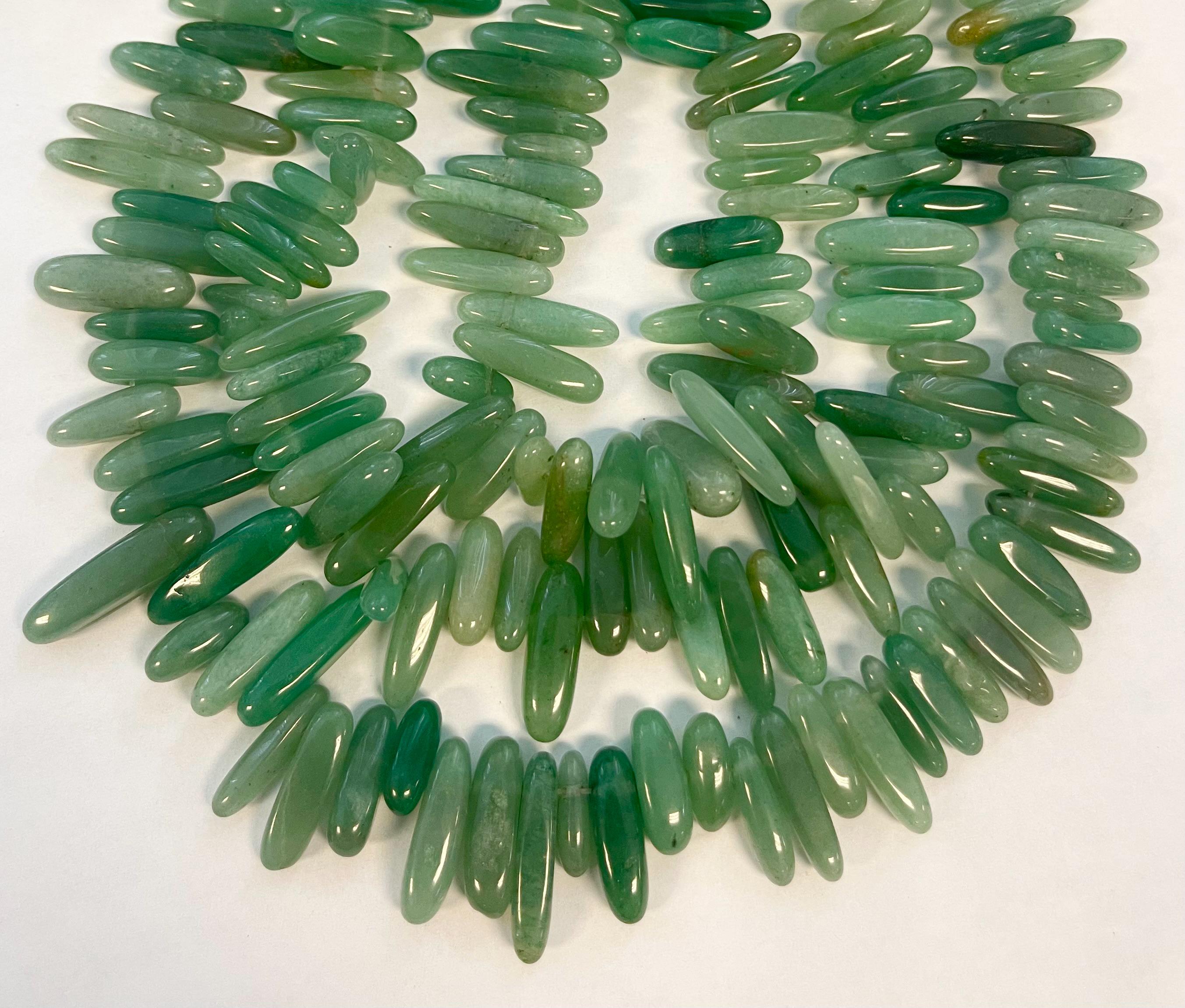 Aventurine (3-6)x(8-22)mm Stick Gemstone Bead--15.5 Inch Strand