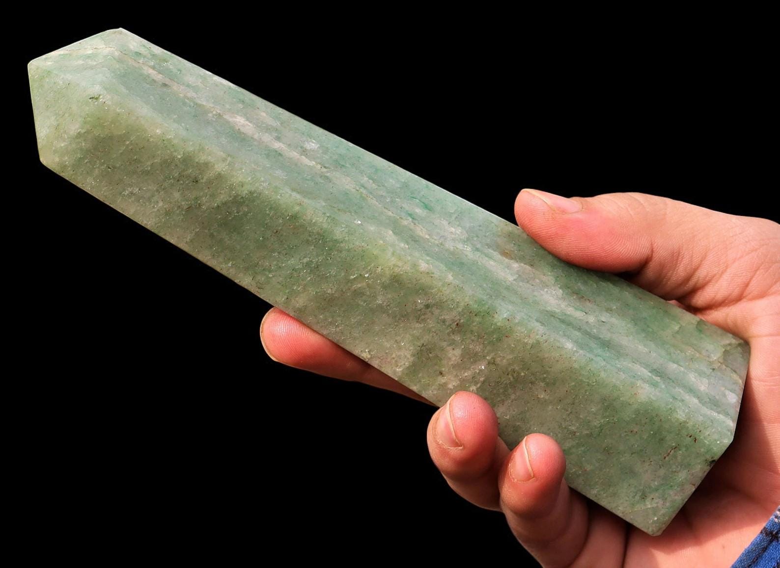 Green Aventurine Crystal Tower: Faceted Reiki Healing Obelisk Green Aventurine Crystal Tower: Faceted Reiki Healing Obelisk
