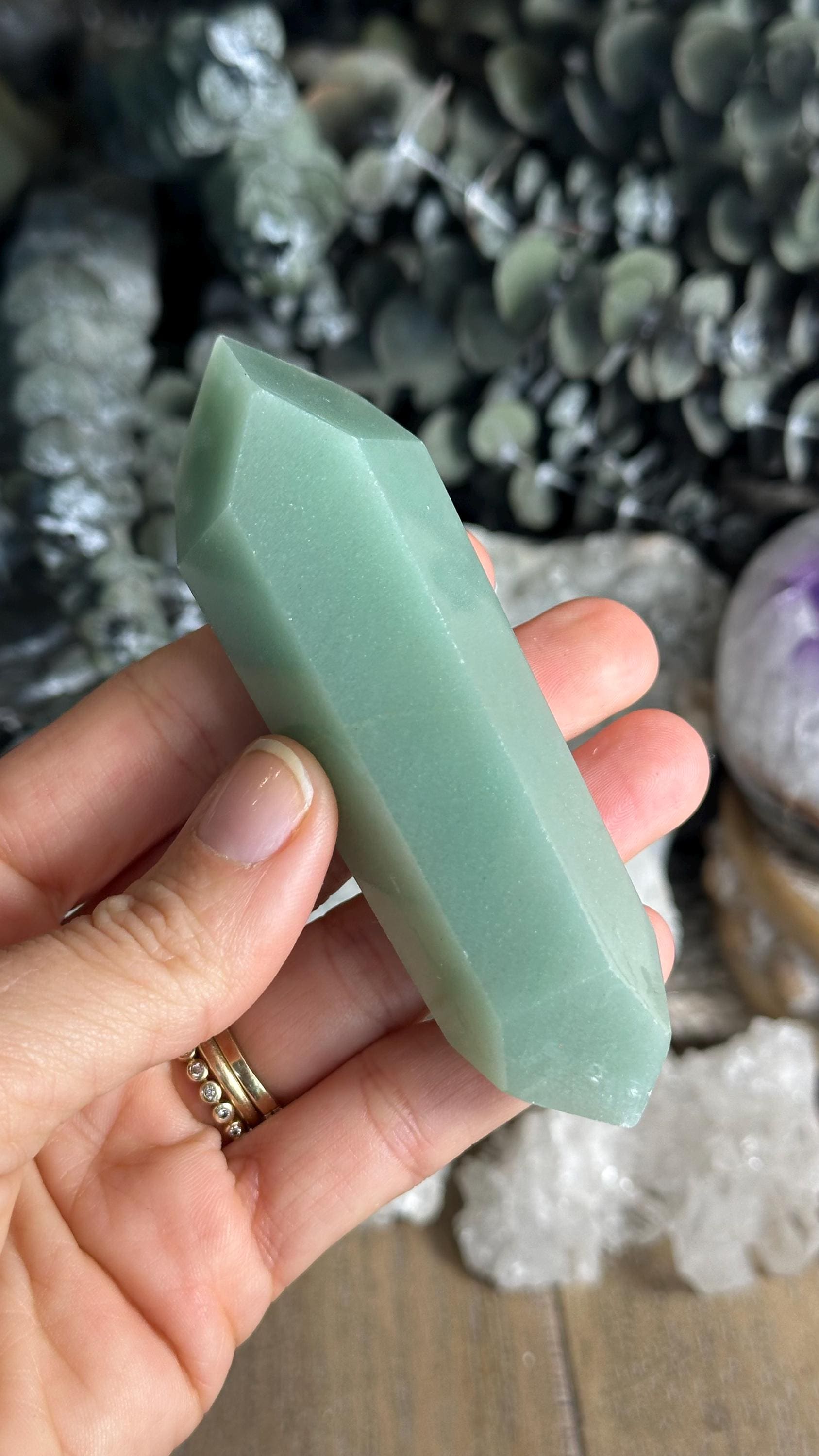 Green Aventurine Crystal Wand: Massage & Pressure Point Green Aventurine Crystal Wand: Massage & Pressure Point