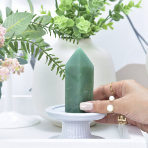 Green Aventurine Crystal Tower: Healing Stone Point Green Aventurine Crystal Tower: Healing Stone Point