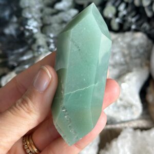 Green Aventurine Crystal Wand: Double Terminated Point Green Aventurine Crystal Wand: Double Terminated Point
