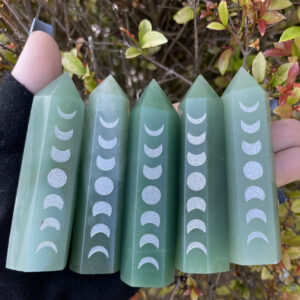 Green Aventurine Moon Phase, Green Aventurine Point, Qty. 1 Green Aventurine Moon Phase, Green Aventurine Point, Qty. 1