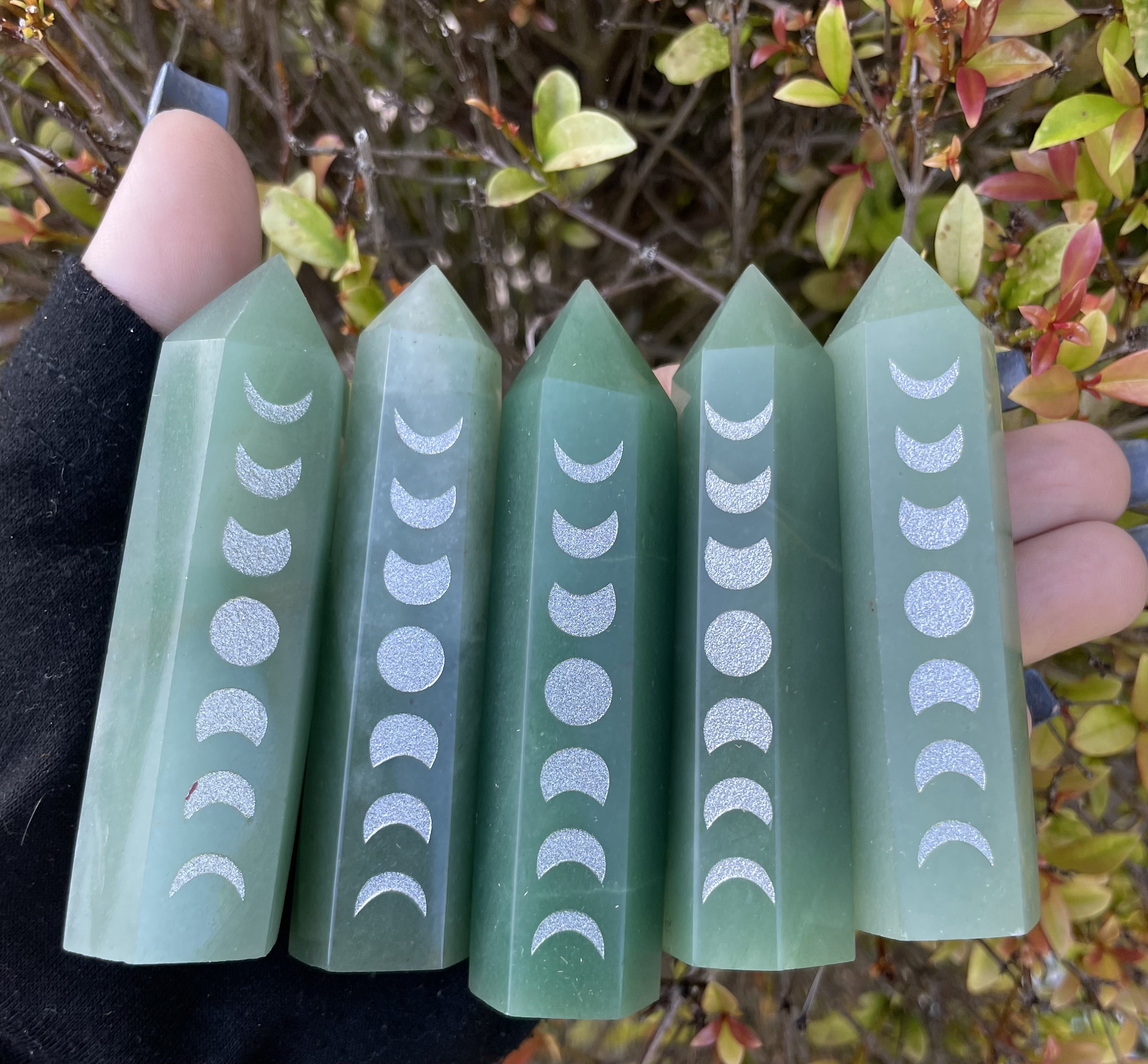 Green Aventurine Moon Phase, Green Aventurine Point, Qty. 1