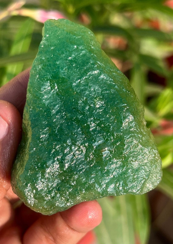 Raw Green Aventurine Specimen: Natural Healing Crystal, 380 Carat
