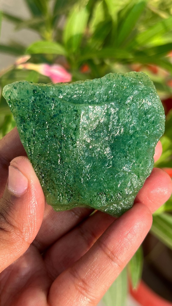 Raw Green Aventurine Specimen: Natural Healing Crystal (447.50 Carat)