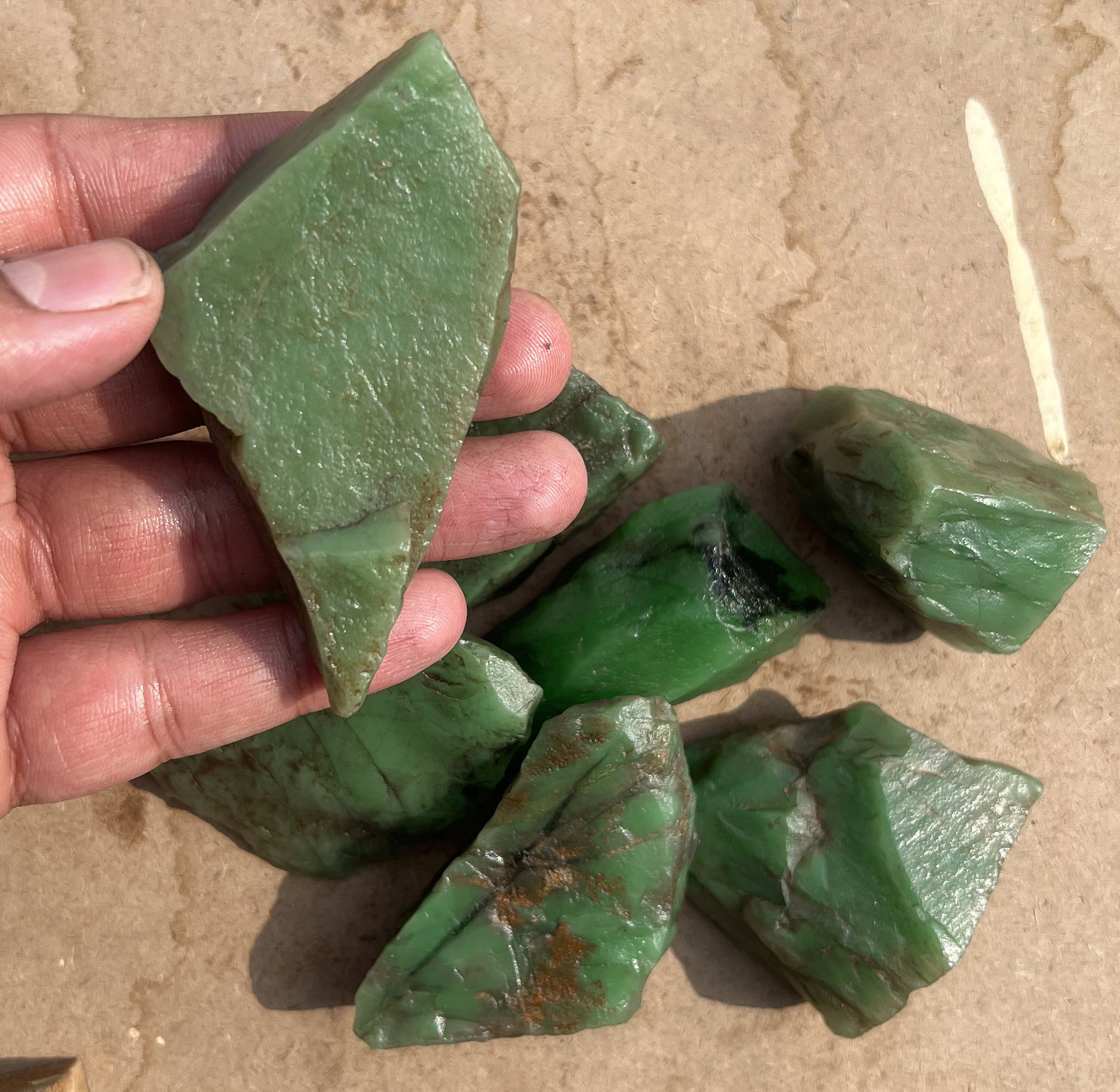 Handpicked Natural Green Aventurine Rough Stone Lot 60-70mm
