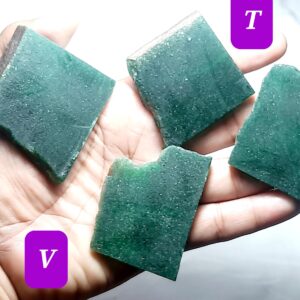 Natural Green Aventurine Rough: Unpolished Slices & Slabs