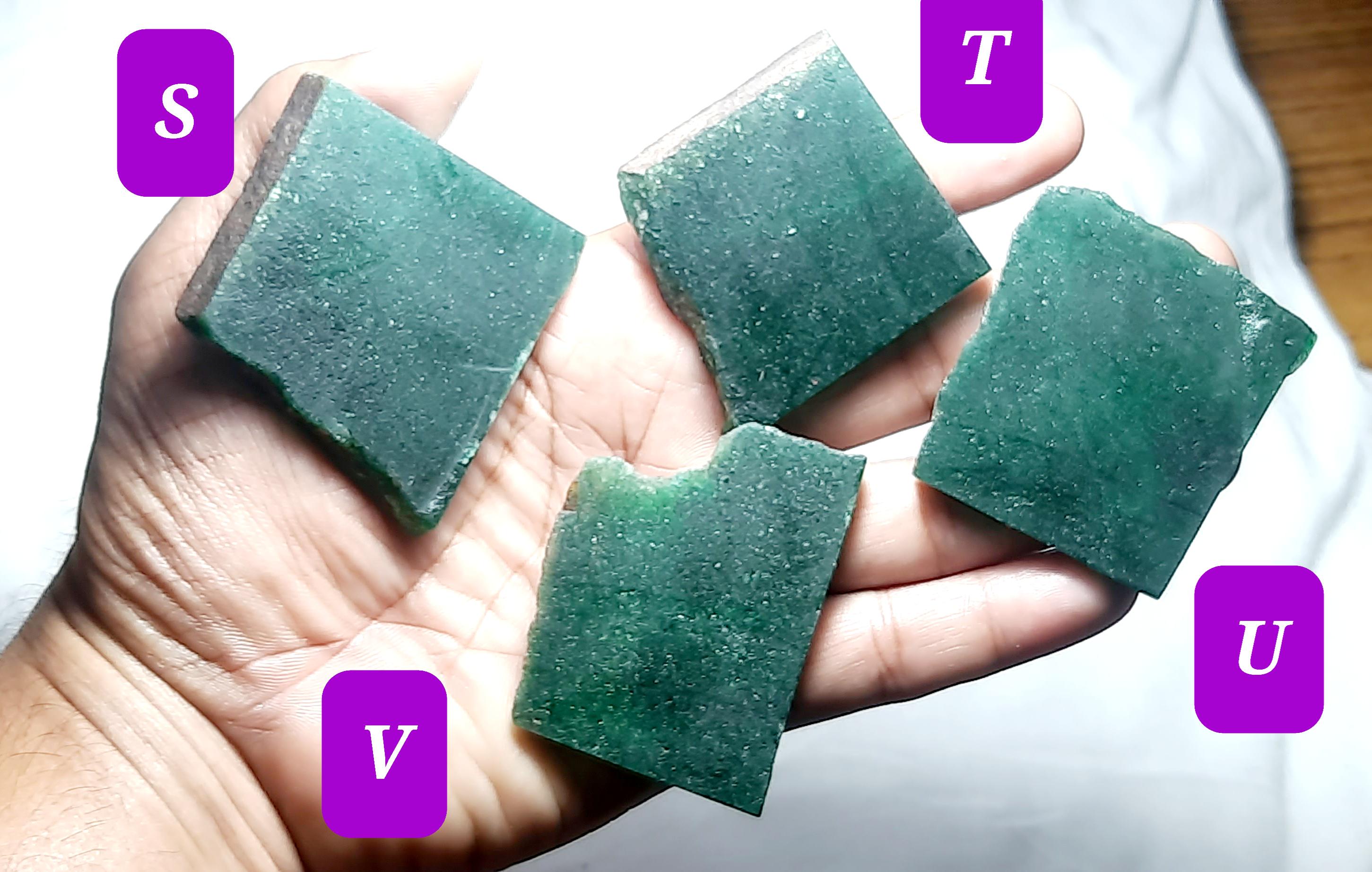 Natural Green Aventurine Rough: Unpolished Slices & Slabs