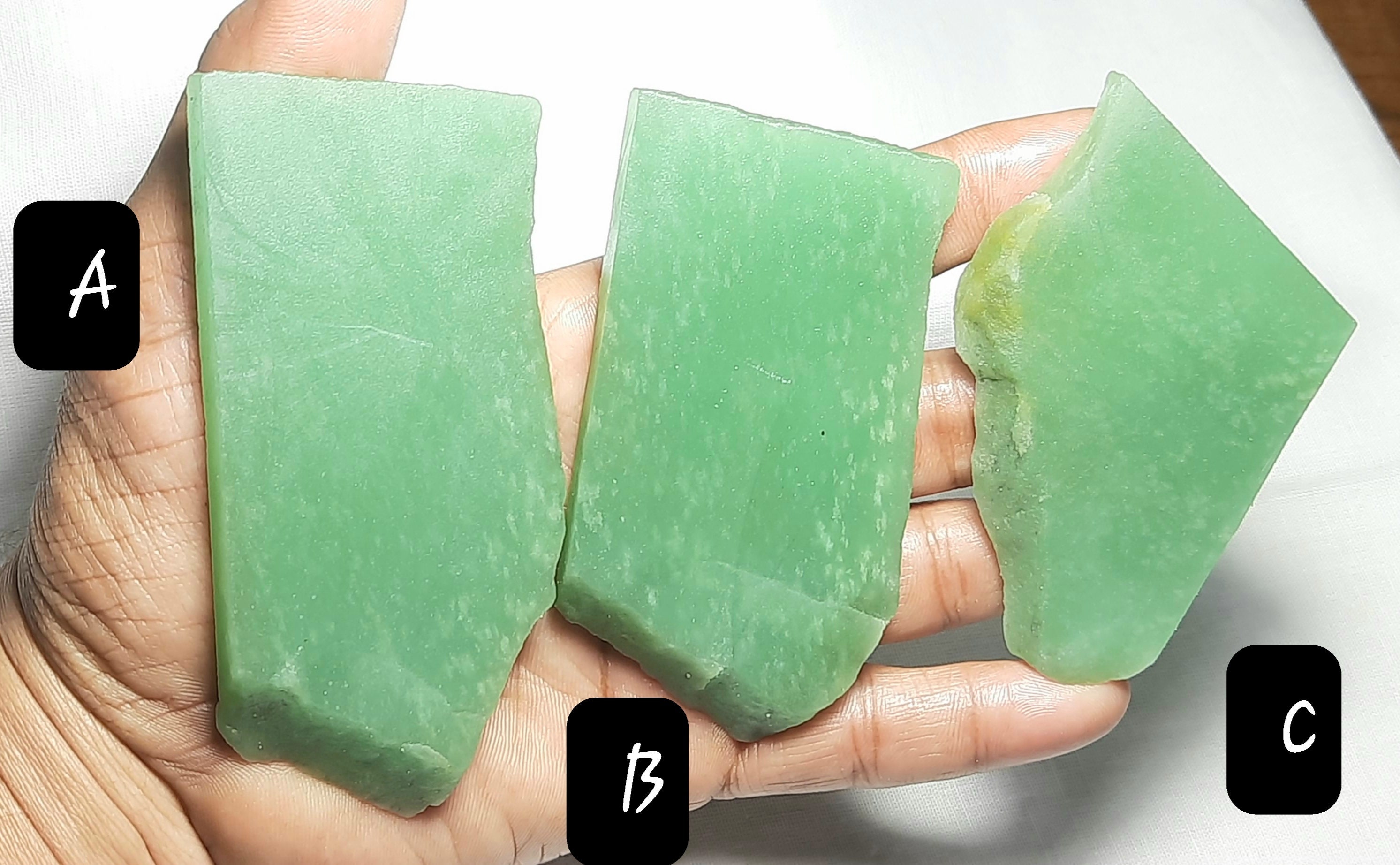 Natural Green Aventurine Rough: Unpolished Gemstone Slices Slab Rock Chunk Specimens