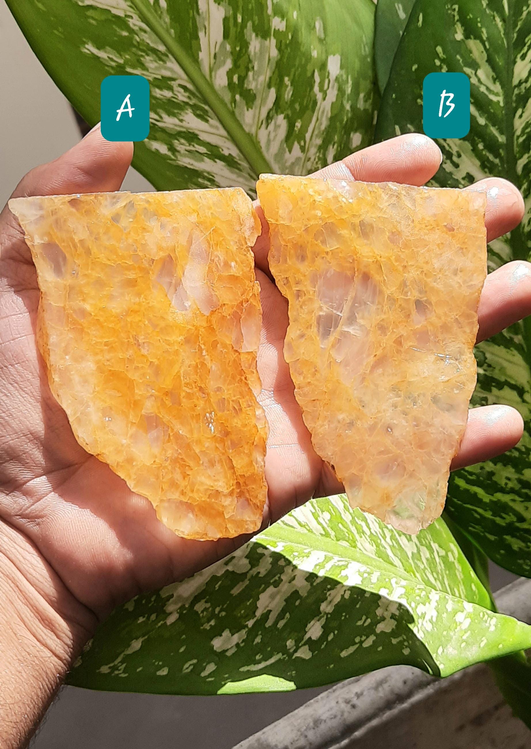 Natural Yellow Aventurine Rough: Unpolished Slices, Slabs, Specimens