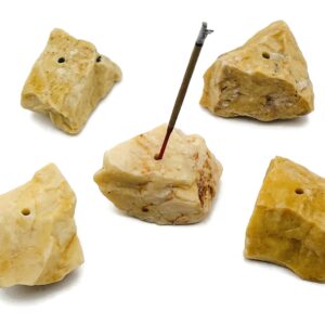 Yellow Aventurine Crystal Incense Holder -Rough Crystal Stone Incense Stick Holder -Raw Stone Incense Holder - Healing Stone - RS1024