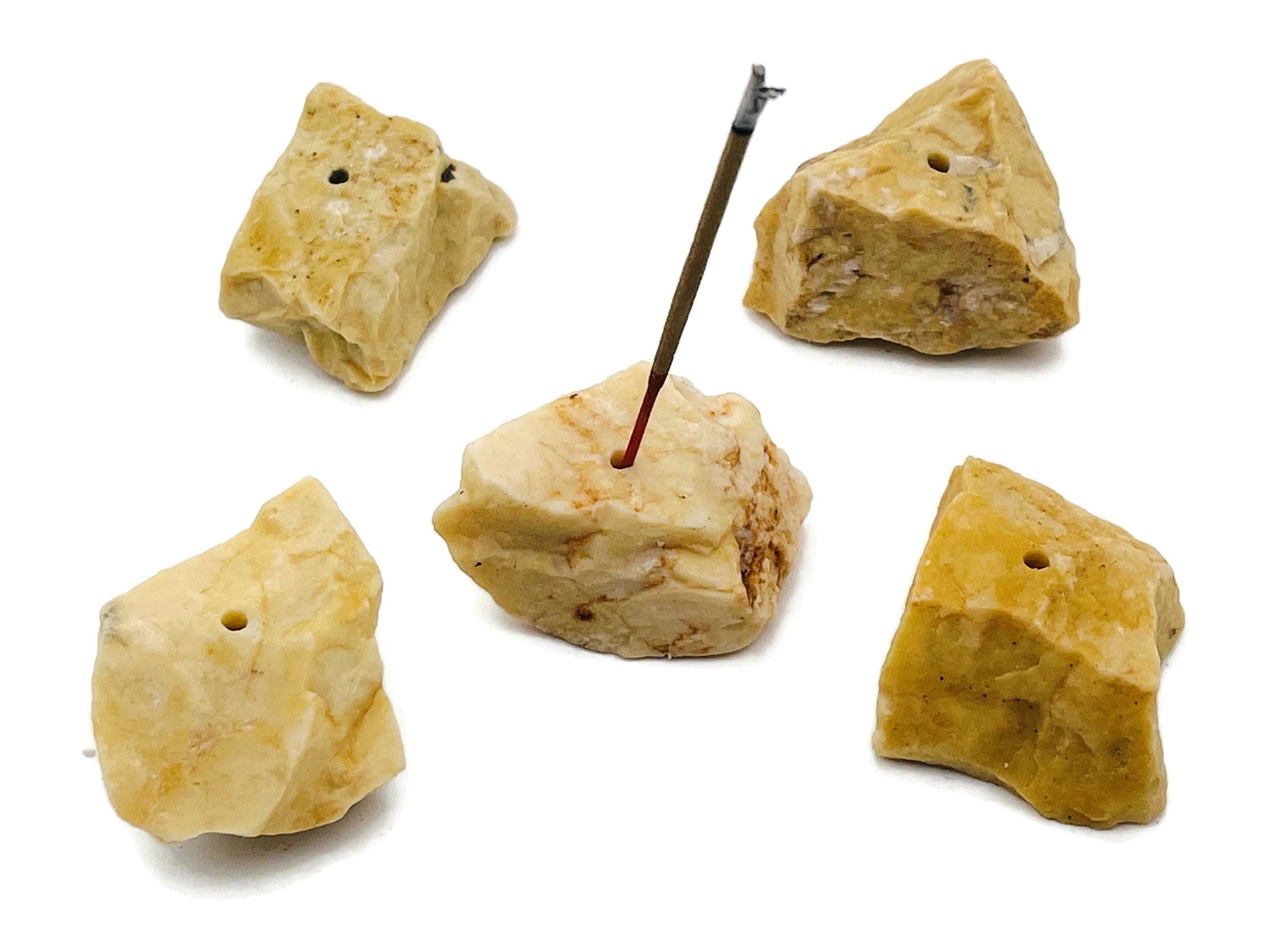 Yellow Aventurine Crystal Incense Holder -rough Crystal Stone Incense Stick Holder -raw Stone Incense Holder - Healing Stone - Rs1024