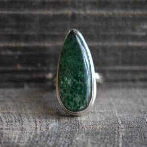Green Aventurine 925 Silver Ring, Teardrop Gemstone Ring Green Aventurine 925 Silver Ring, Teardrop Gemstone Ring
