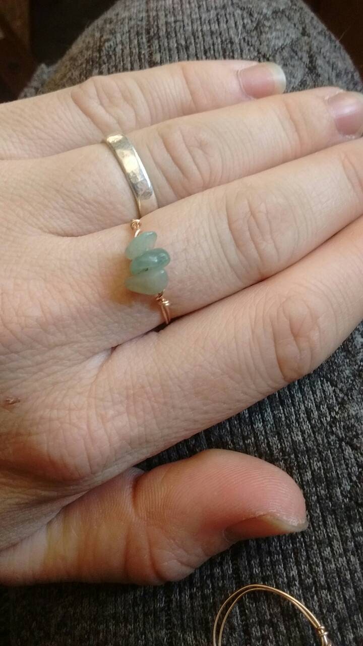 Green Aventurine Crystal Ring- Made To Order Green Adventurine Green Aventurine Crystal Ring- Made To Order Green Adventurine