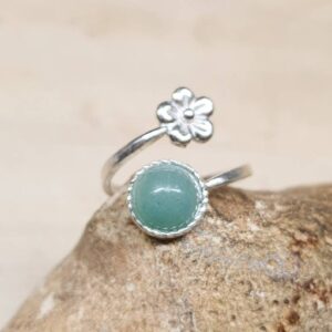 Green Aventurine Flower Ring. Crystal Reiki Jewelry Uk. Adjustable Gemstone 925 Sterling Silver Rings For Women. 8mm Stone. Green Aventurine Flower Ring. Crystal Reiki Jewelry Uk. Adjustable Gemstone 925 Sterling Silver Rings For Women. 8mm Stone.