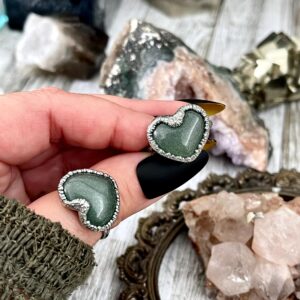 Green Aventurine Heart Ring Silver Size 6 7 8 9 10 / Foxlark Collection / Green Healing Crystal Jewelry Gemstone Heart Jewelry Dainty Ring Green Aventurine Heart Ring Silver Size 6 7 8 9 10 / Foxlark Collection / Green Healing Crystal Jewelry Gemstone Heart Jewelry Dainty Ring