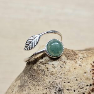 Green Aventurine Leaf Ring. Size N (6 3/4) Delicate Crystal Reiki Jewelry Uk. Gemstone 925 Sterling Silver Rings For Women Green Aventurine Leaf Ring. Size N (6 3/4) Delicate Crystal Reiki Jewelry Uk. Gemstone 925 Sterling Silver Rings For Women