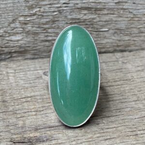 Long Oval Green Aventurine Sterling Silver Statement Ring | Large Oval Green Stone Ring | Boho Ring | Gifts For Her | Made To Order Long Oval Green Aventurine Sterling Silver Statement Ring | Large Oval Green Stone Ring | Boho Ring | Gifts For Her | Made To Order