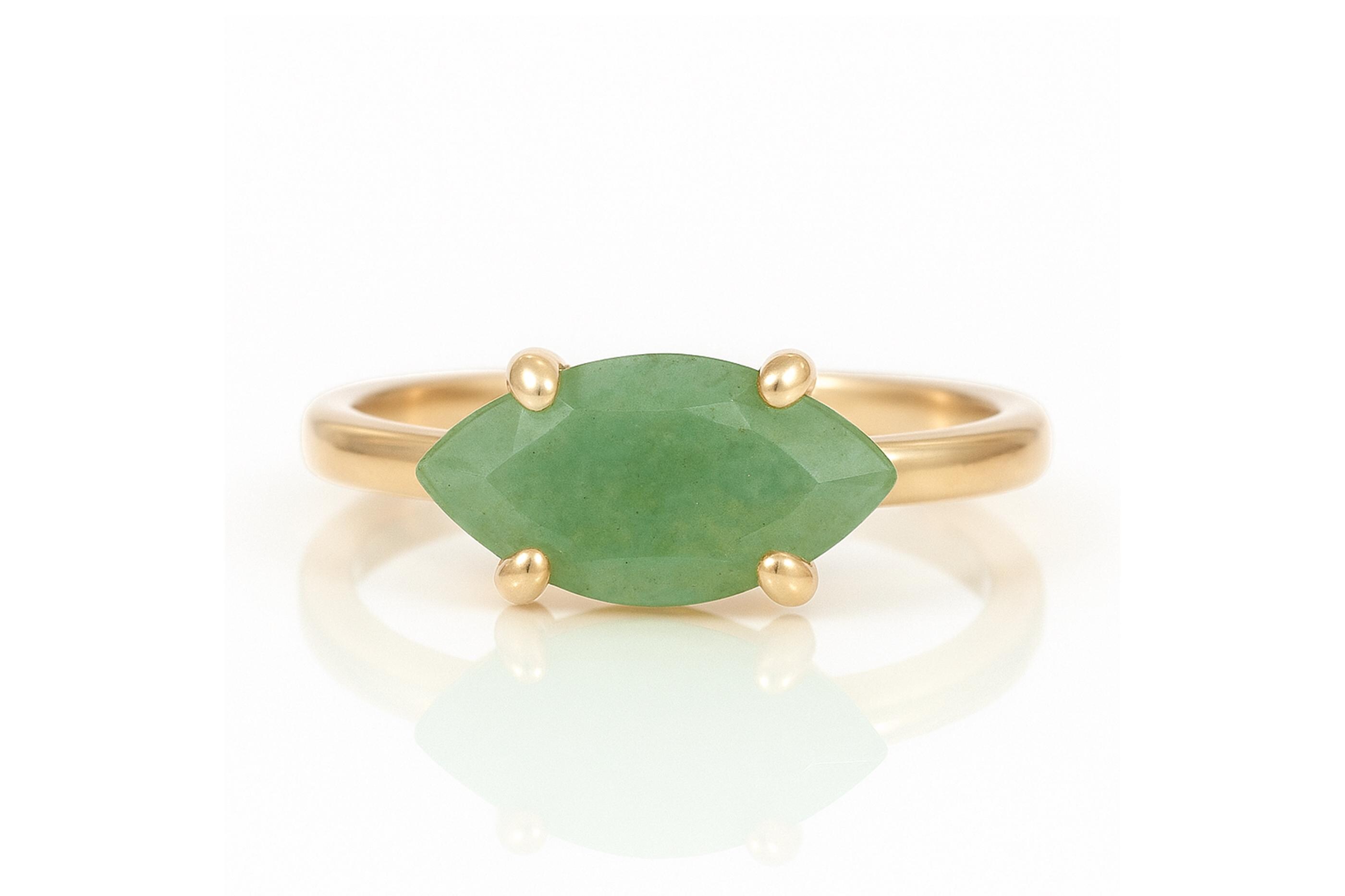 Rose Gold Handmade Ring · Pink Rose Gold Green Aventurine Ring · Rose Gold Filled Ring · Solitaire Stacking Ring For Women