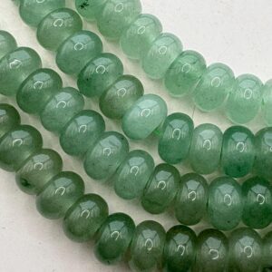 8mm Rondelle Green Aventurine Gemstone Beads.  15" strand of rondelles, approx. 78 per strand.  Light Green. Mint Green.