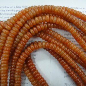 8mm red aventurine rondelle beads,  15.5 inch