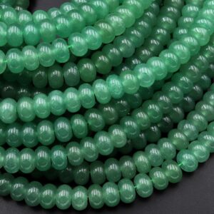 Aaa Natural Green Aventurine 8mm Rondelle Beads 15.5" Strand