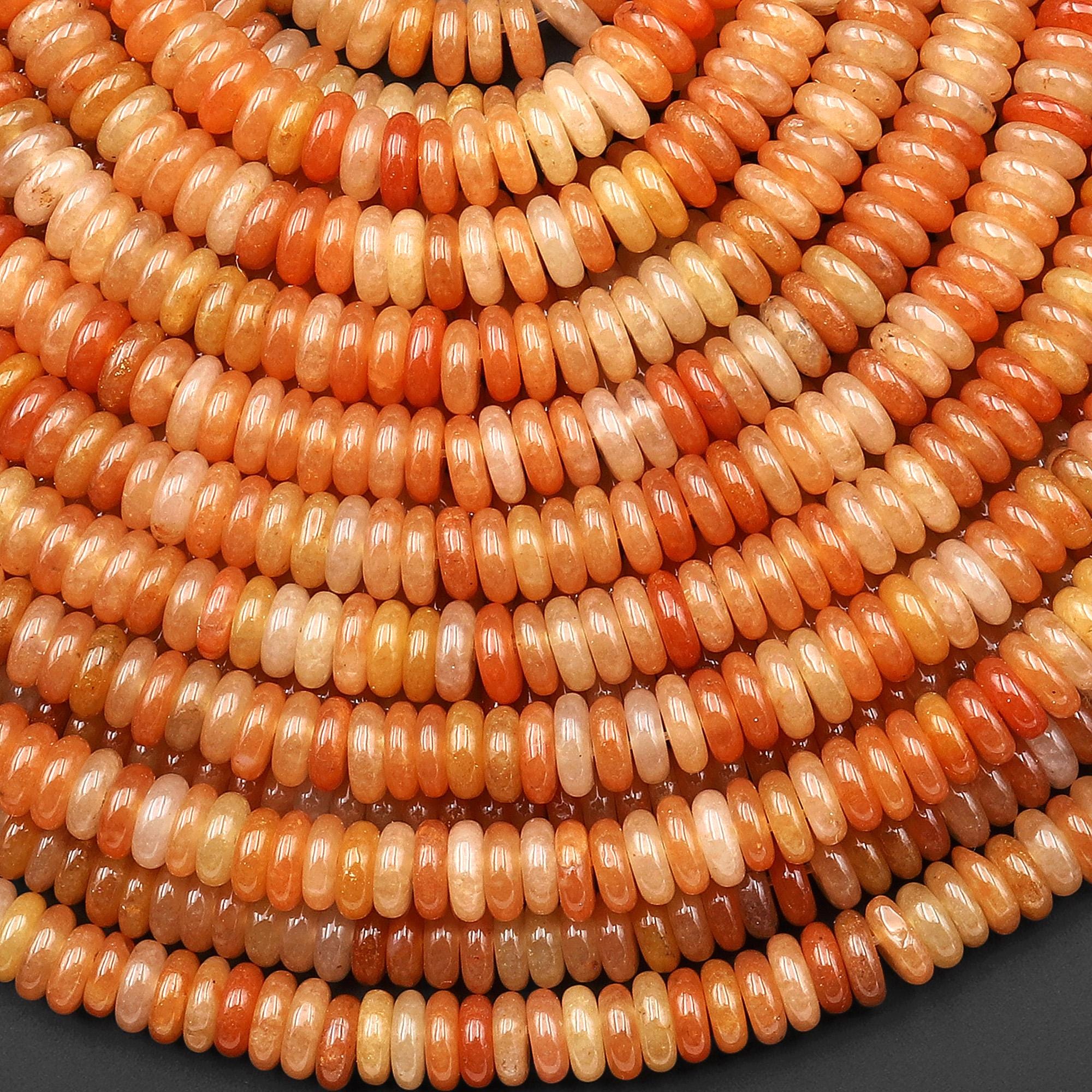 Aaa Natural Orange Aventurine 6mm Smooth Thin Rondelle Beads 15.5" Strand Aaa Natural Orange Aventurine 6mm Smooth Thin Rondelle Beads 15.5" Strand