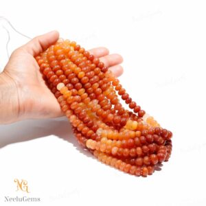 Aaa+ Red Aventurine Smooth Rondelle Beads,9-10 Mm Natural Aventurine Indian Cut Beads,16" Loose Gemstone Beads For Handmade Jewelry