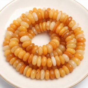 Gem Natural Red Orange Aventurine Freeform Rondelle Disk Beads, Spacer Stone Beads, Jewelry Beads 3-5x8-13mm, 15'' Strand
