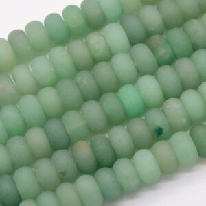 Genuine Natural Matte Green Aventurine Loose Beads Rondelle Shape Parsley Bunch 10x6MM