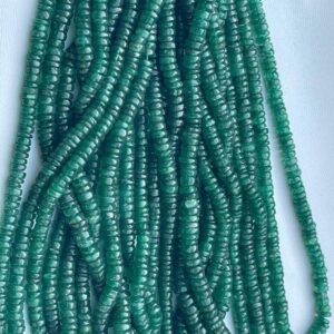 Green Aventurine Rondelle Beads: 5 to 6mm Heishi, 8inch Strand