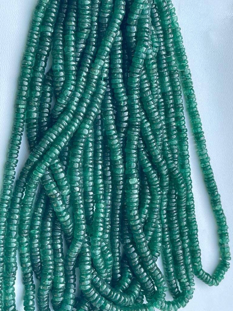 Green Aventurine Rondelle Beads: 5 To 6mm Heishi, 8inch Strand Green Aventurine Rondelle Beads: 5 To 6mm Heishi, 8inch Strand