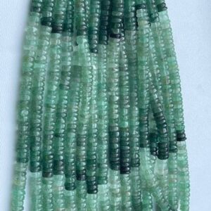 Green Aventurine Rondelle Beads: Shaded, 6mm, 8inch Strand