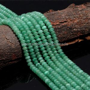 Green Aventurine Smooth Rondelle Beads, Natural Green Aventurine Beads, Quality Aventurine Bead, Wholesale Beads, Women Gift